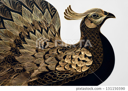 神秘的鳳凰紋理。白色背景-1 神秘的鳳凰紋理。白色背景-1 131150390