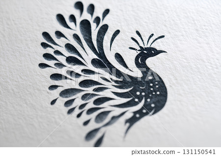 神秘的鳳凰紋理。白色背景-4 神秘的鳳凰紋理。白色背景-4 131150541