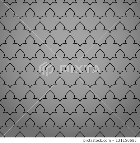 Abstract geometry pattern in Arabian style. Seamless vector background. Gray and black graphic ornament. Simple lattice graphic design Abstract geometry pattern in Arabian style. Seamless vector background. Gray and black graphic ornament. Simple lattice graphic design 131150685