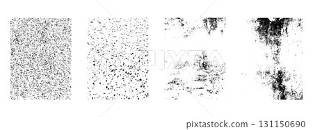 Set of black and white textures for overlay. Vector graphics. Different types of stamps 131150690