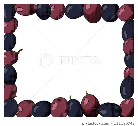 Olive black berry rectangle frame template. Vector graphic line ink colored illustration. Silhouette sign for logo, print, comics, fashion, pop art, boards, design, stickers, decoration, posters Olive black berry rectangle frame template. Vector graphic line ink colored illustration. Silhouette sign for logo, print, comics, fashion, pop art, boards, design, stickers, decoration, posters 131150742