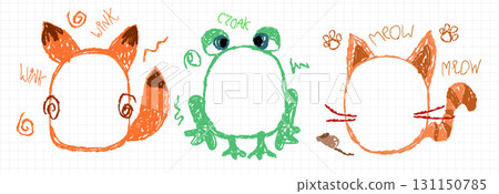 Child drawn frame borders with crayon markings Child drawn frame borders with crayon markings 131150785