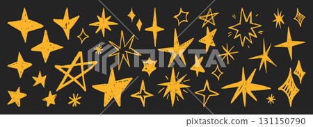 Golden star shapes with grunge texture Golden star shapes with grunge texture 131150790
