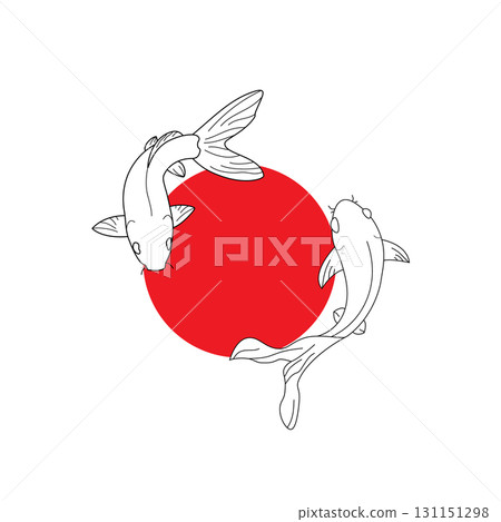 Fish koi logo and symbol vector image Fish koi logo and symbol vector image 131151298