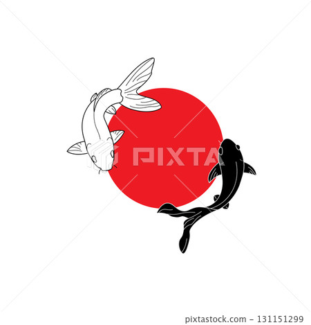 koi fish logo illustration design template 131151299
