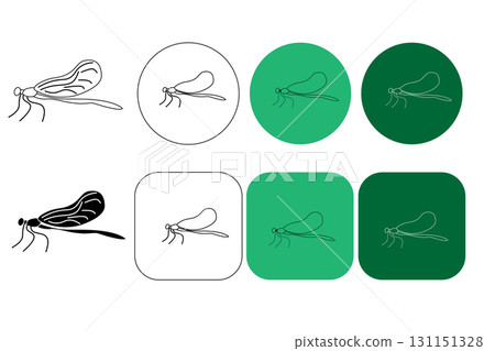 dragonfly vector set of line logos sketch on white background dragonfly vector set of line logos sketch on white background 131151328