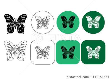 Different type of butterfly. Contour colorful geometric vector illustration for prints, clothing, packaging, stickers, logo, emblem. Different type of butterfly. Contour colorful geometric vector illustration for prints, clothing, packaging, stickers, logo, emblem. 131151331