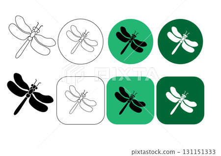 Vector group of dragonfly sketch on white background Vector group of dragonfly sketch on white background 131151333