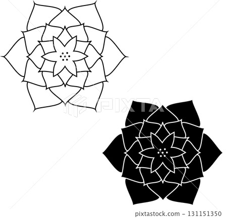 Lotus icon or Harmony icon on white. Vector 131151350