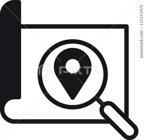 location, map, address icon Map with a magnifying glass highlighting a location. location, map, address icon Map with a magnifying glass highlighting a location. 131151472