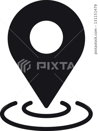 location, map, address icon Location pin icon with a circular base. 131151479