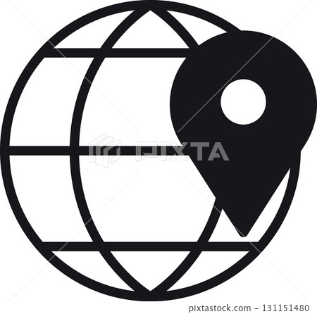 location, map, address icon Globe icon with a location pin symbolizing navigation and travel. location, map, address icon Globe icon with a location pin symbolizing navigation and travel. 131151480