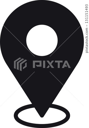 location, map, address icon Location pin icon in solid black design. 131151493