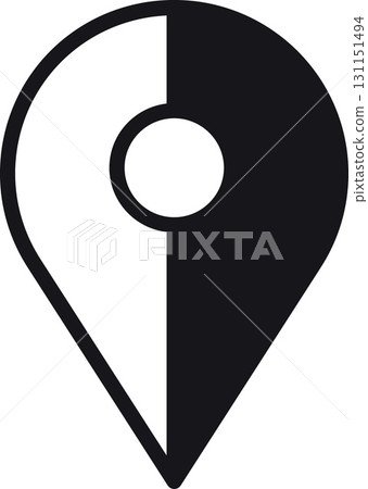location, map, address icon Map location pin icon in black and white design. location, map, address icon Map location pin icon in black and white design. 131151494
