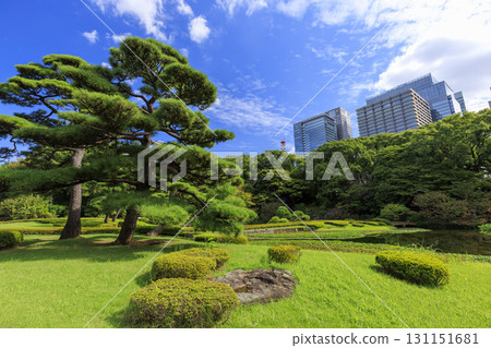 Otemachi buildings seen from the East Gardens of the Imperial Palace 131151681