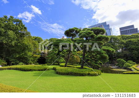 從皇居東御苑眺望大手町的建築 131151683