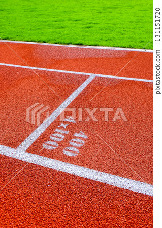 Running track in the stadium 131151720