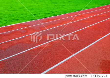 Running track in the stadium 131151721