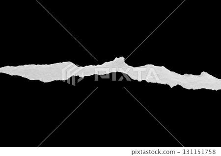 Ripped torn paper edges isolated on black background 131151758