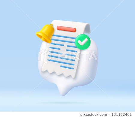 3D bill notification with payment confirmation 131152401