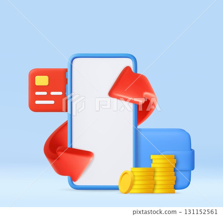 3d Mobile payment concept with smartphone and money 131152561