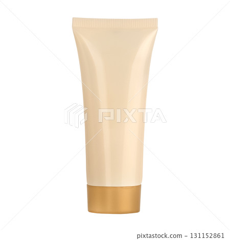 Hand cream with a yellow tube on an isolated white background Hand cream with a yellow tube on an isolated white background 131152861