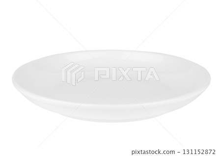 white glass plate on isolated white background 131152872