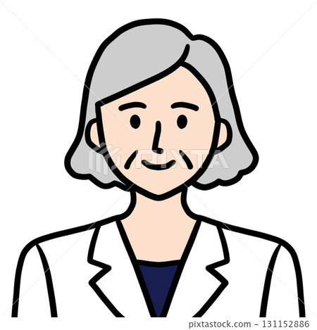 Senior female doctor scientist researcher icon in white coat Senior female doctor scientist researcher icon in white coat 131152886