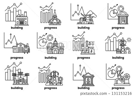 image is a series of buildings and construction sites 131153216