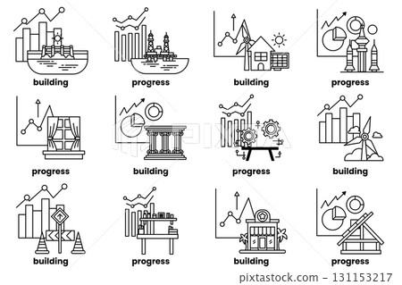 image is a series of buildings and construction sites 131153217