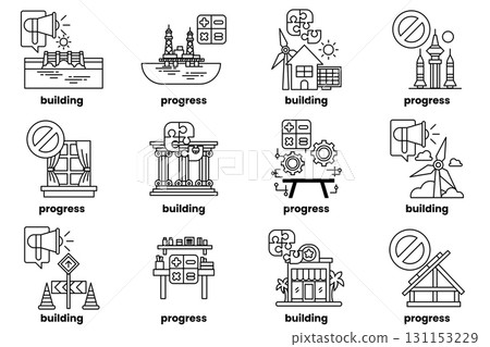 image is a series of different buildings, each with a different design 131153229