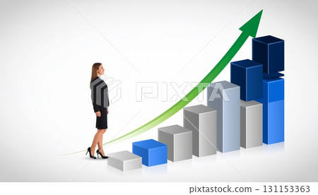 A smiling office lady envisions growth 131153363