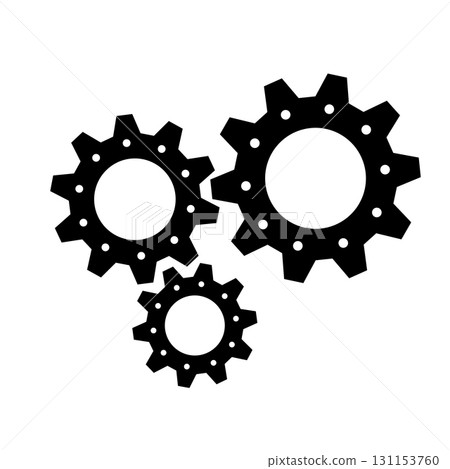 Gear wheel abstract vector set. Collection of different black cogwheels isolated on transparent background. Doodle style gear mechanism. New business idea, teamwork, progress, technology concept Gear wheel abstract vector set. Collection of different black cogwheels isolated on transparent background. Doodle style gear mechanism. New business idea, teamwork, progress, technology concept 131153760