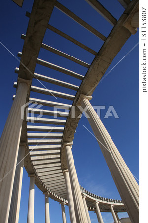 Modern colonnade of the shopping center in Sveti Kriz Zacretje, Croatia Modern colonnade of the shopping center in Sveti Kriz Zacretje, Croatia 131153807