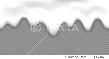 White foam background. Foam of beer or fizzy drink, suds of shampoo, detergent, cleaning gel. Vector realistic illustration isolated on transparent background 131153878