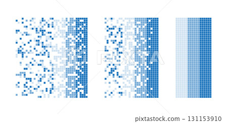 Big data abstract background. Digital blue and white pixel pattern. Data loss or corruption. Vector illustration Big data abstract background. Digital blue and white pixel pattern. Data loss or corruption. Vector illustration 131153910