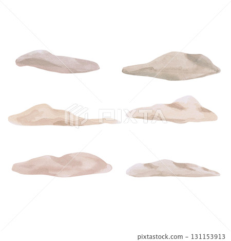 Seabed elements set. Isolated watercolor paintings of the underwater world for children's printed materials, clothing printing, and interior design for themed parties and children's rooms. 131153913