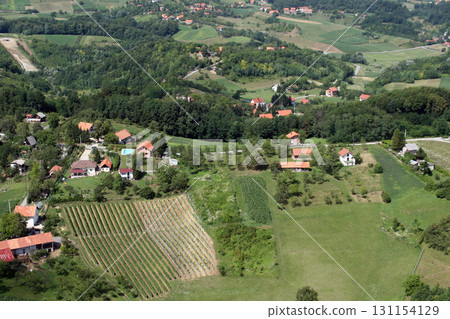 Idyllic countryside, Hills and meadows in Zagorje Region, Croatia Idyllic countryside, Hills and meadows in Zagorje Region, Croatia 131154129
