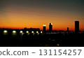 Beautiful sunset in Moscow, seen from the window. 131154257