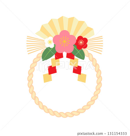 Illustration of shimenawa decoration 131154333