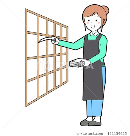 一名婦女正在分類 131154615