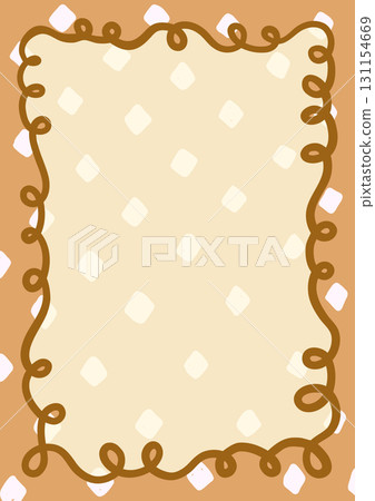 Cute vector wavy frame in neutral earthy brown colors for invitations, posters and backgrounds Cute vector wavy frame in neutral earthy brown colors for invitations, posters and backgrounds 131154669
