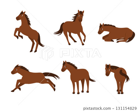 可愛的馬插圖集 131154829