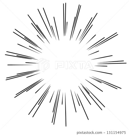 Simple illustration material of concentrated lines, manga techniques, emphasis lines, effect lines, frames, speech bubbles 131154975