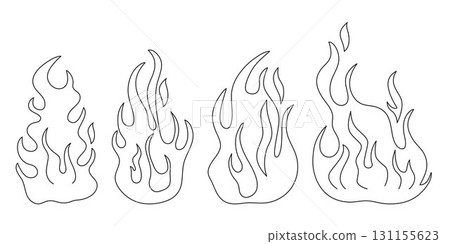 Simple linear fire illustration vector elements Simple linear fire illustration vector elements 131155623