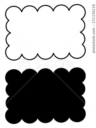 Monochrome cloud-shaped frames and silhouettes set 131156216