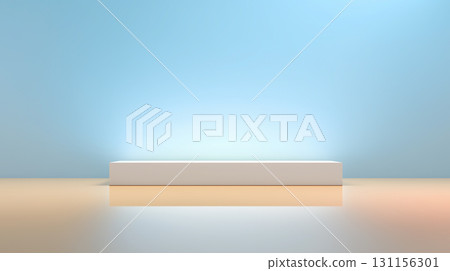 以白色為底色，藍色漸層背景的極簡設計。簡潔的設計，給人清爽乾淨的印象。 131156301