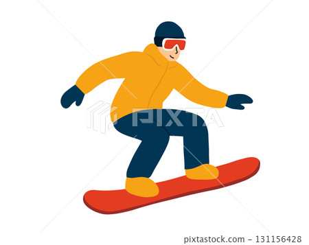 一個人滑雪的插圖 131156428