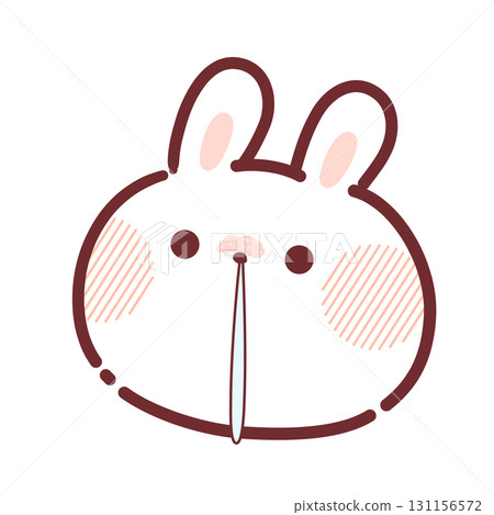 A sick illustration of a cute rabbit with a runny nose due to a cold or hay fever 131156572