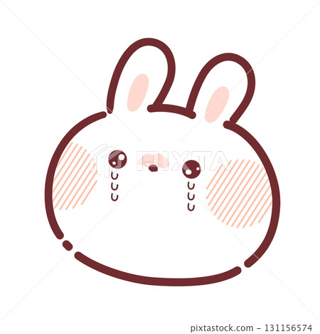 Cute rabbit character illustration crying because of poor health Cute rabbit character illustration crying because of poor health 131156574